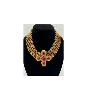 CHANEL VINTAGE GRIPOIX GOLD BYZANTINE NECKLACE **SUPER RARE**